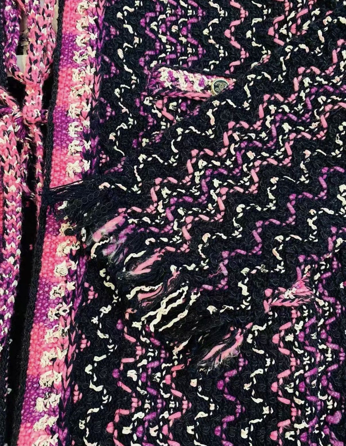 Chanel Chanel F34 Classic Fringe Colorful Woven Knit Cardigan J33 Size XXS / US 00 / IT 34 - 5 Thumbnail