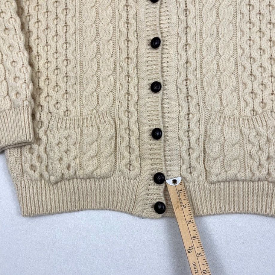 Vintage Gaeltarra Cardigan Sweater Womens M Oversized Cream Beige New Wool Cable Knit Size M / US 6-8 / IT 42-44 - 7 Thumbnail