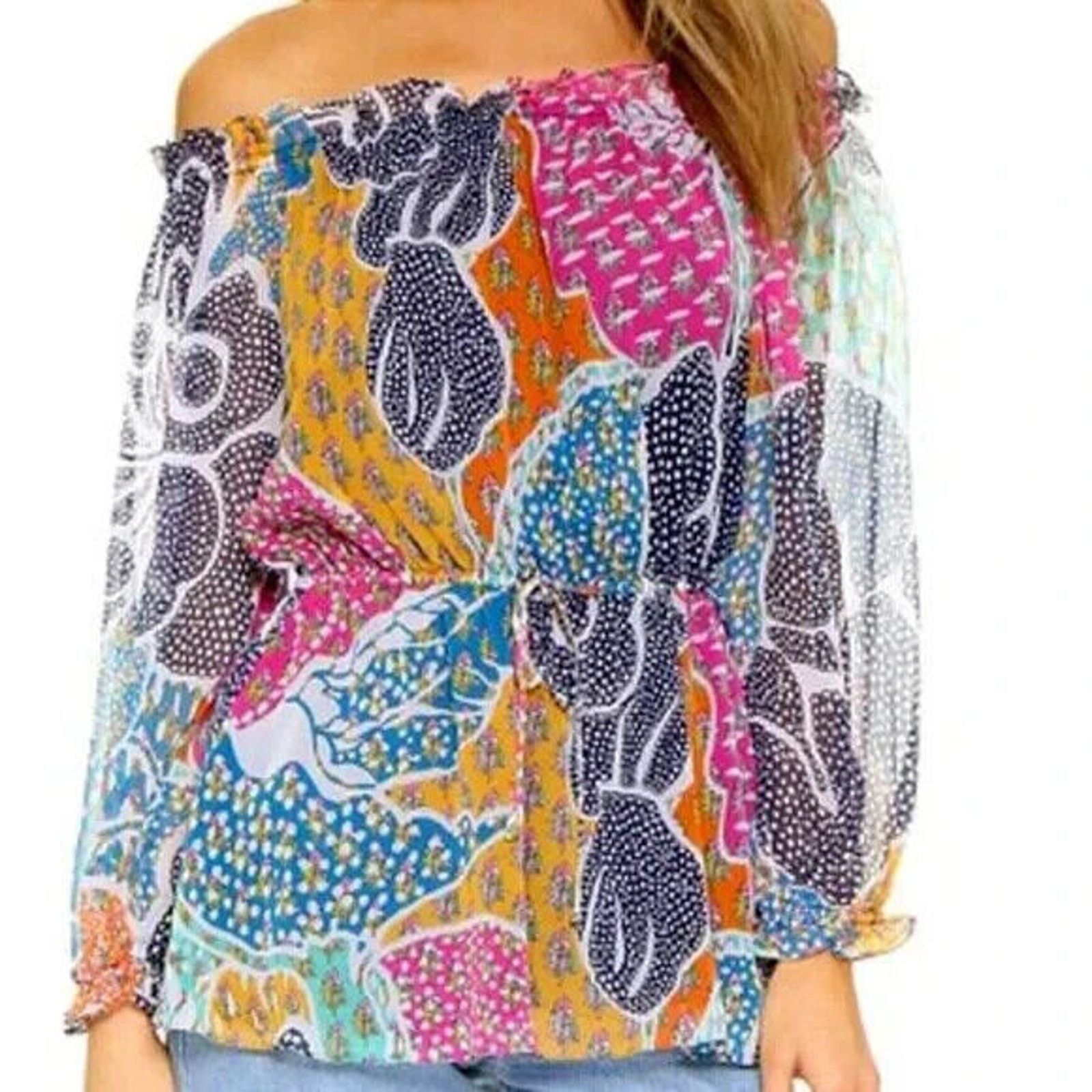 Diane Von Furstenberg Camila Flower Power Dream Silk Top 8 M