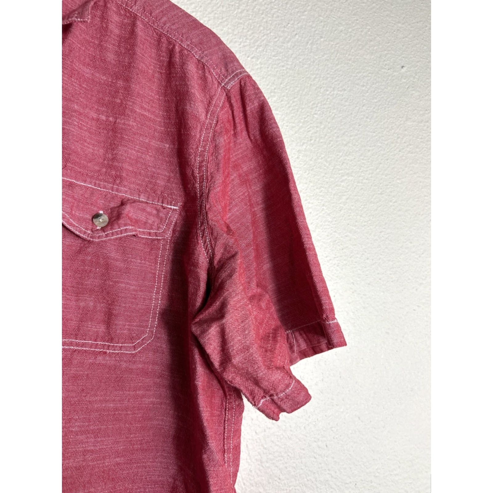 Vintage Woolrich Shirt Men 2XL Red Cotton Button-Up Short Sleeve Mens XXL Button-Up Shirt Size US XXL / EU 58 / 5 - 4 Thumbnail