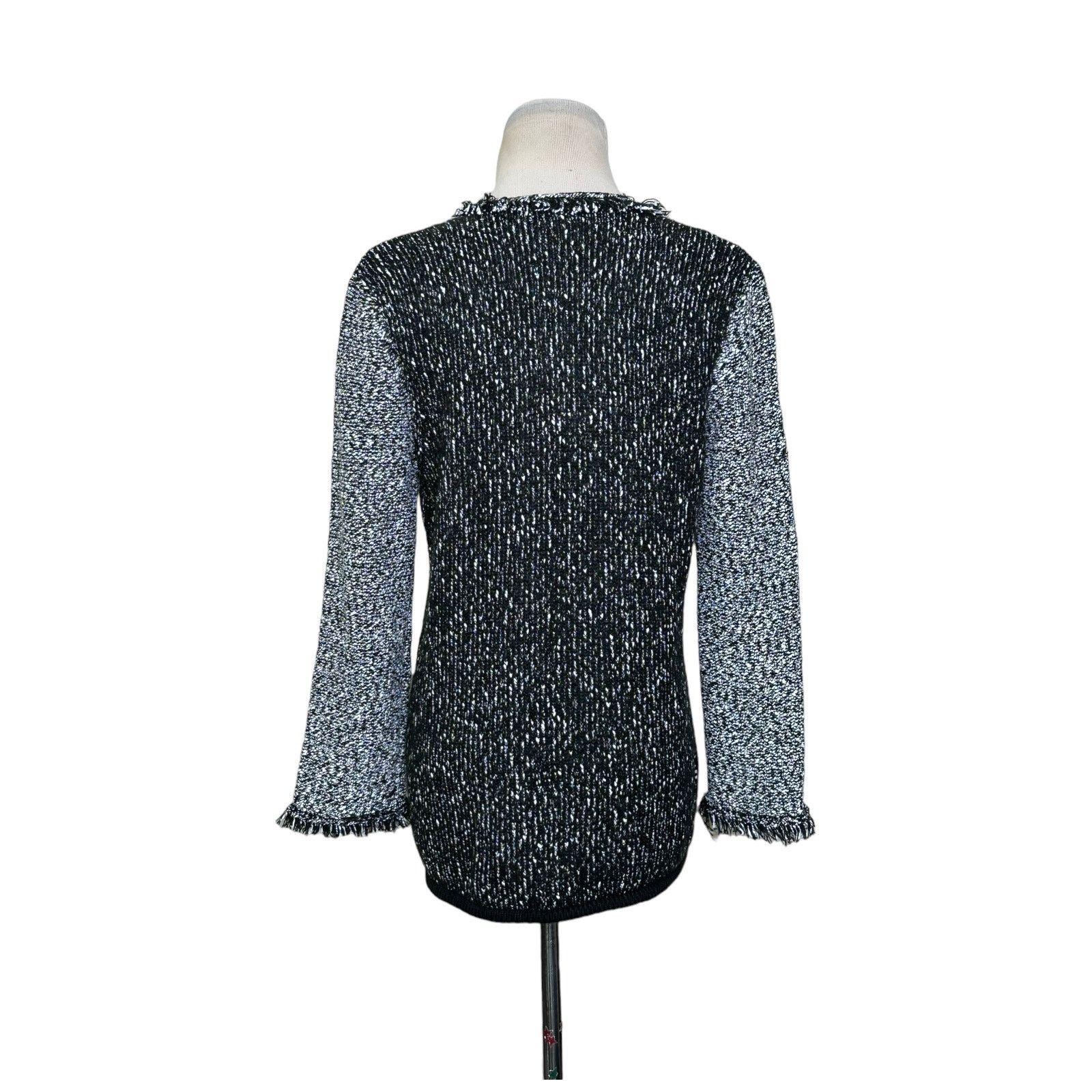Karl Lagerfeld Karl Lagerfeld Two Tone Full Zip Knit Jacket size Small Size S / US 4 / IT 40 - 2 Thumbnail