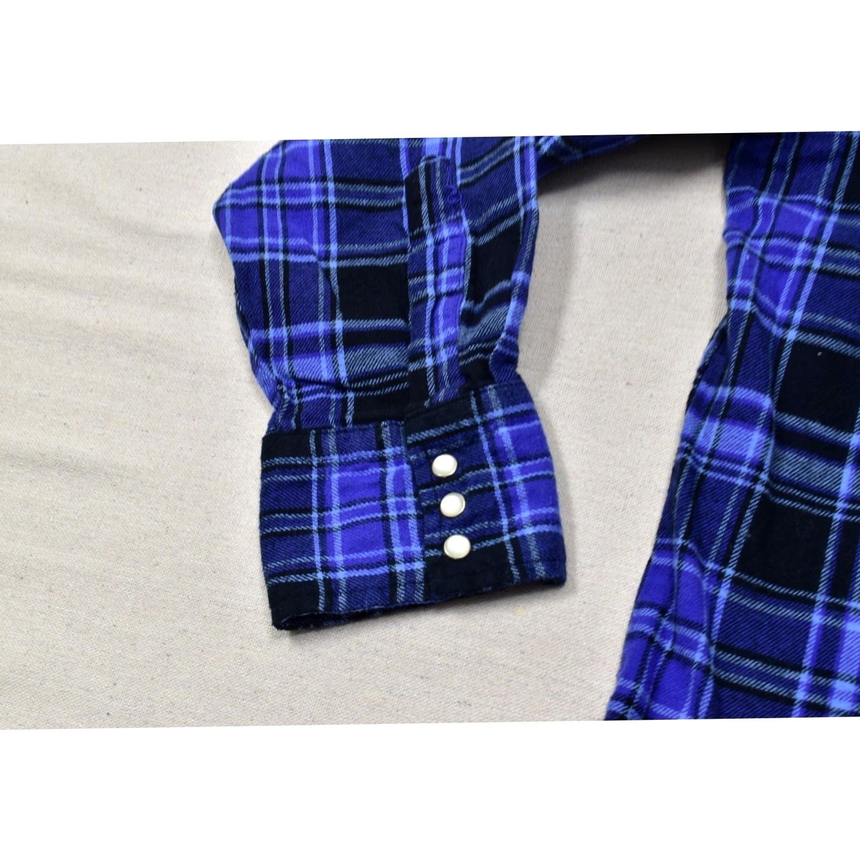 Wrangler WRANGLER Wrancher Men 2X Blue Black Plaid Flannel Western Pearl Snap Long Sleeve Shirt Size US XXL / EU 58 / 5 - 5 Thumbnail