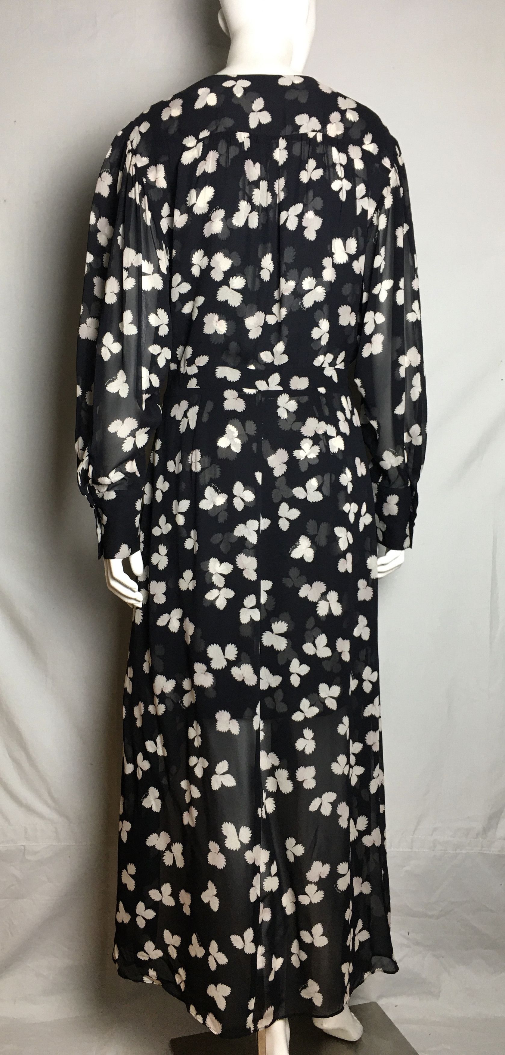 The Kooples The Kooples Asymmetric Flowing Floral Maxi Dress Sleeve Sz 3 Size L / US 10 / IT 46 - 5 Thumbnail