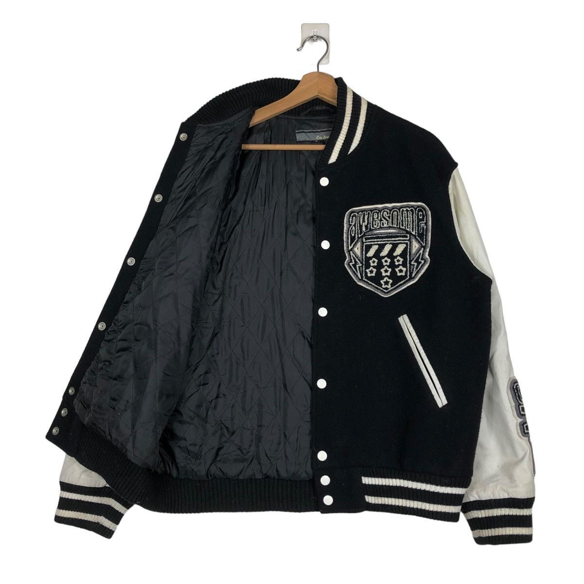 Hysteric Glamour 🔥VINTAGE VARSITY JACKET LEATHER ONBOARD EMBROIDERY BIG LOGO Size US M / EU 48-50 / 2 - 8 Thumbnail
