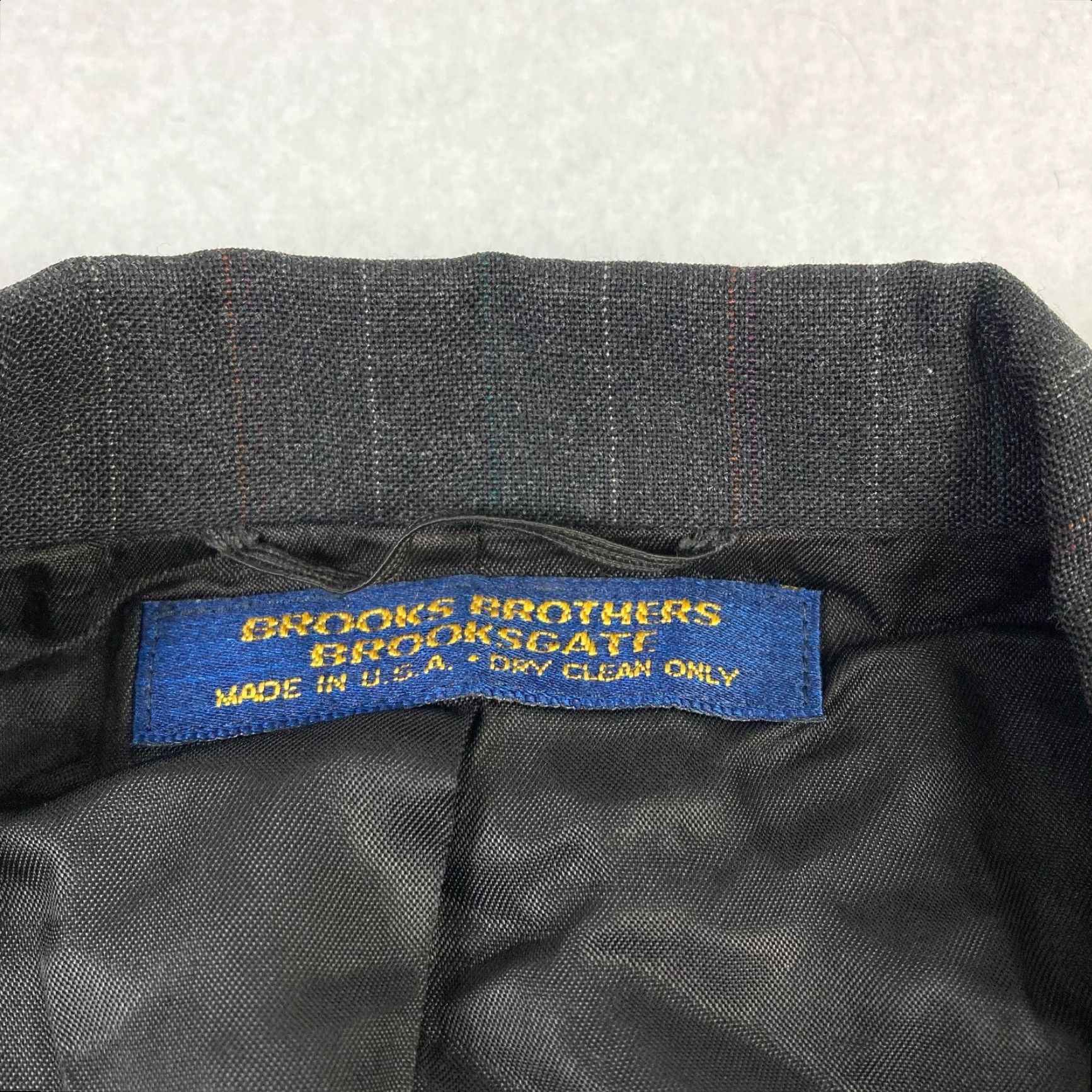 Brooks Brothers Brooks Brothers Brooksgate Blazer Mens 44 Black Wool Striped Union Made Blazer Size 44R - 5 Thumbnail
