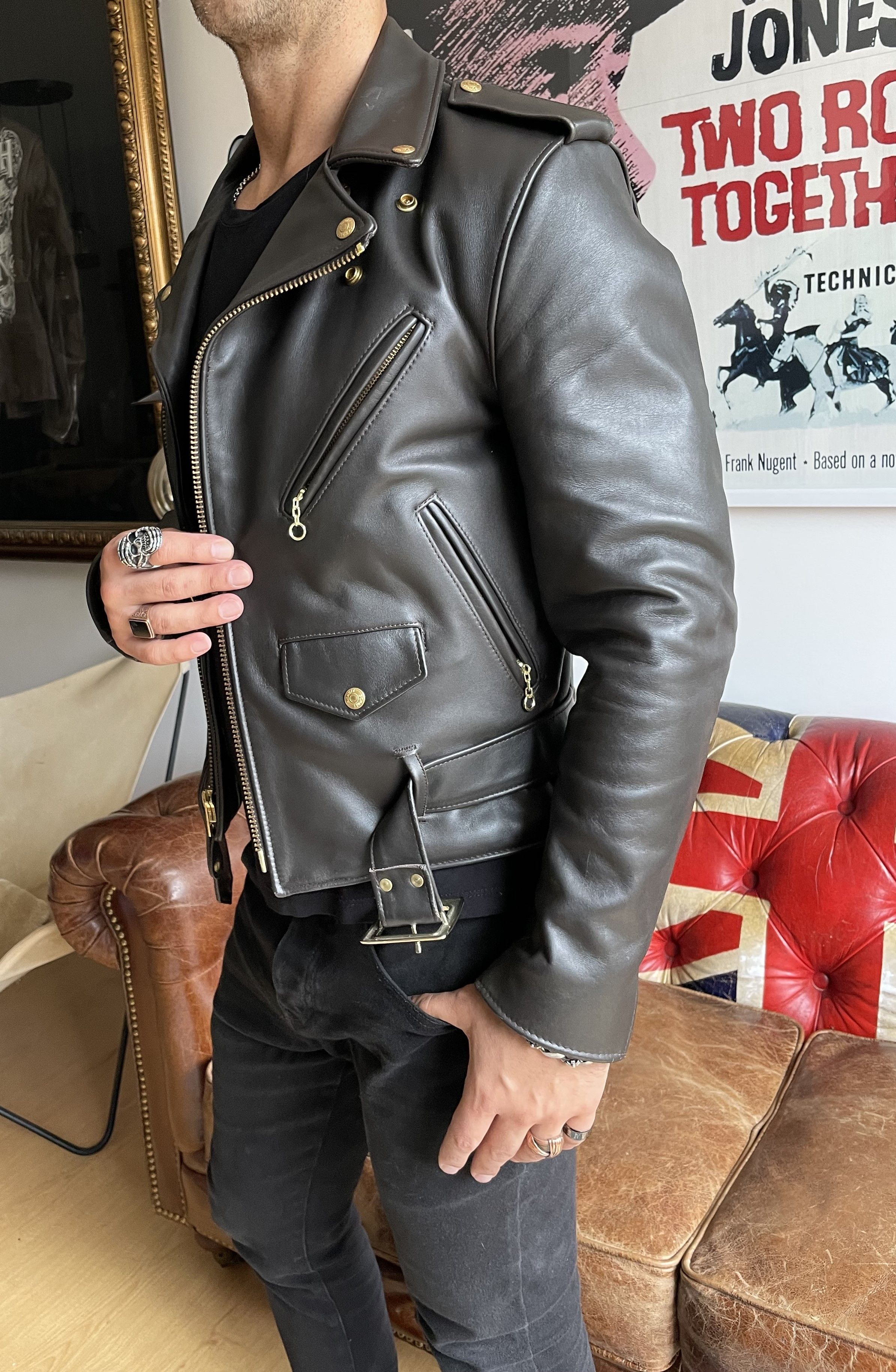 Schott Leather Jacket SCHOTT 618 Brown Detachable collar Size US S / EU 44-46 / 1 - 13 Thumbnail