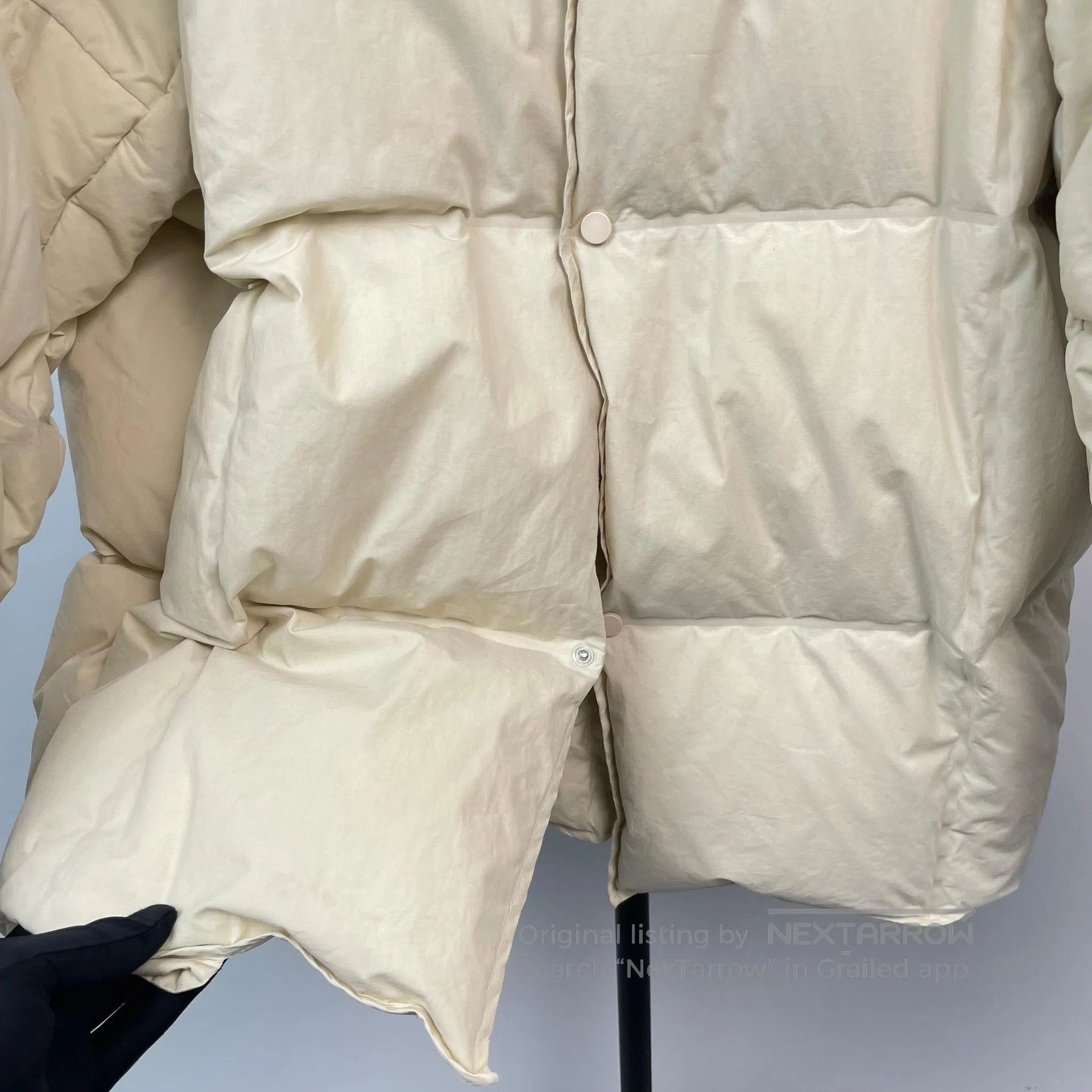 Bottega Veneta Bottega Veneta Beige Collar Removable Collar Down Jacket| Size L / US 10 / IT 46 - 4 Thumbnail