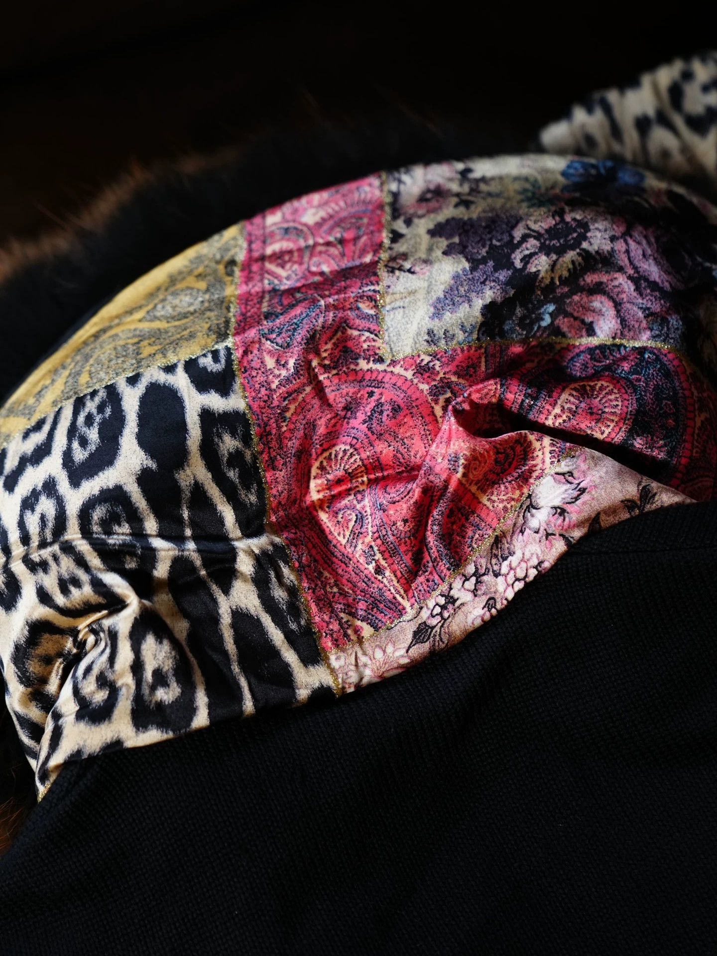 Roberto Cavalli Roberto Cavalli Wool-Silk Knit Print Rac Fur Collar Coat L Size L / US 10 / IT 46 - 6 Thumbnail