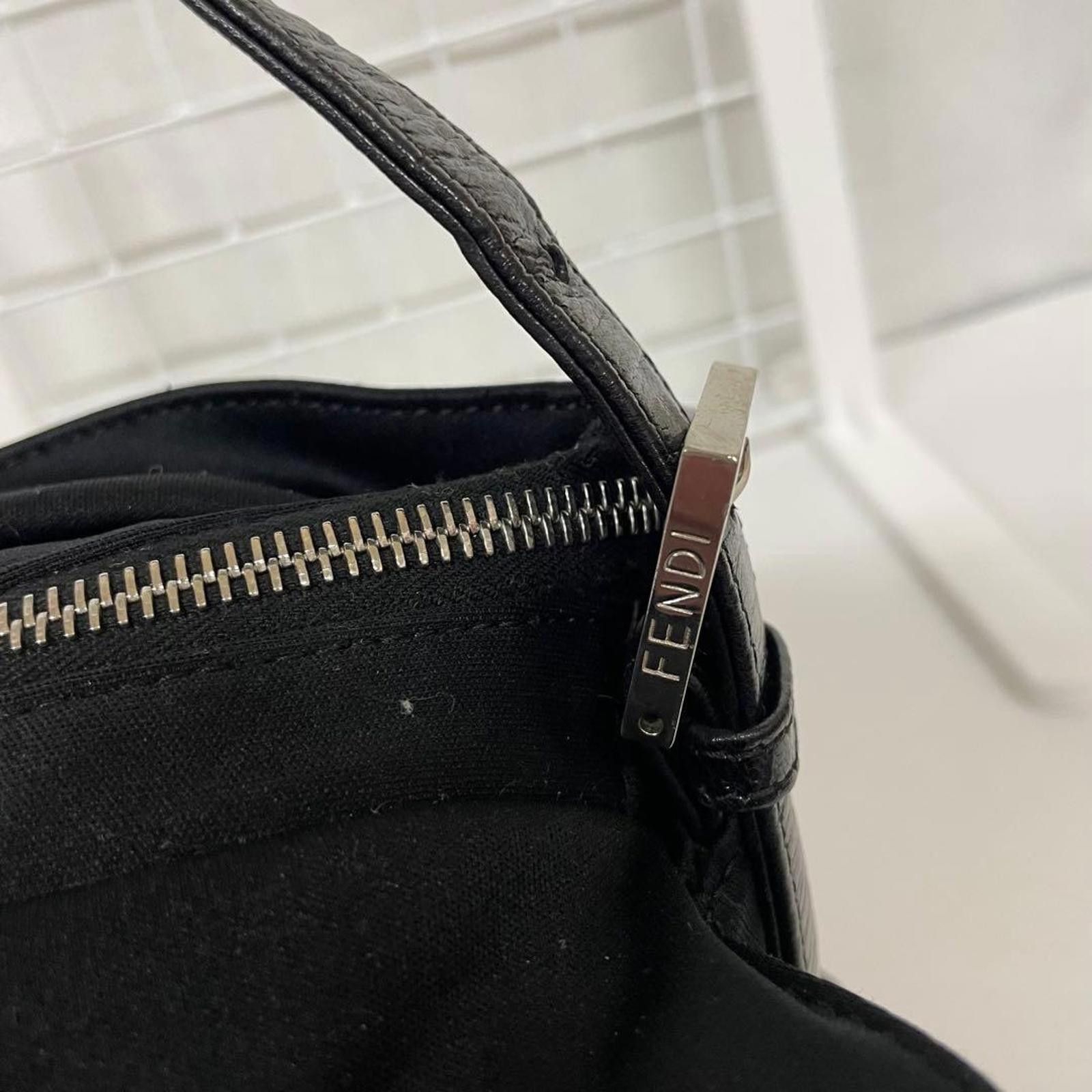 Fendi Fendi - Black Nylon Baguette Shoulder Bag Size ONE SIZE - 6 Thumbnail