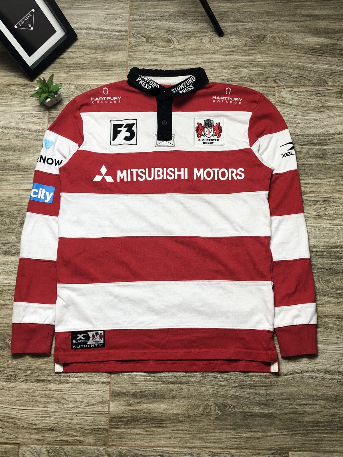 Pre-owned Racing X Vintage Racing Jersey Mitsubishi Motors Xblades Rugby In Red