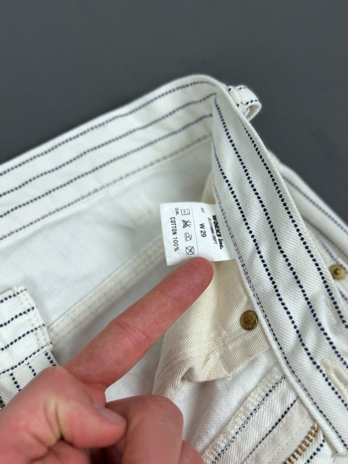 Other Iron Heart Carpenter Striped White Pants Size 29 Size US 29 - 9 Thumbnail