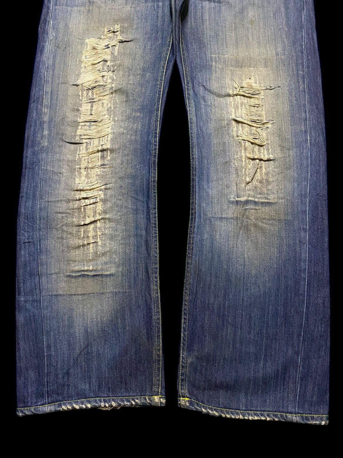Kapital Dondup Distressed Wide Leg Jeans Vintage Washed Denim Size US 34 / EU 50 - 5 Thumbnail