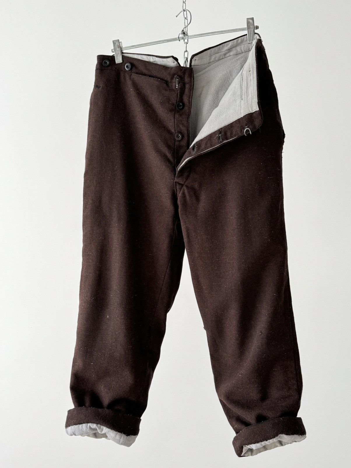 Japanese Brand Antique ≈1920s French Workwear ‘Boro’ Faded Winter Pants Size US 32 / EU 48 - 4 Thumbnail