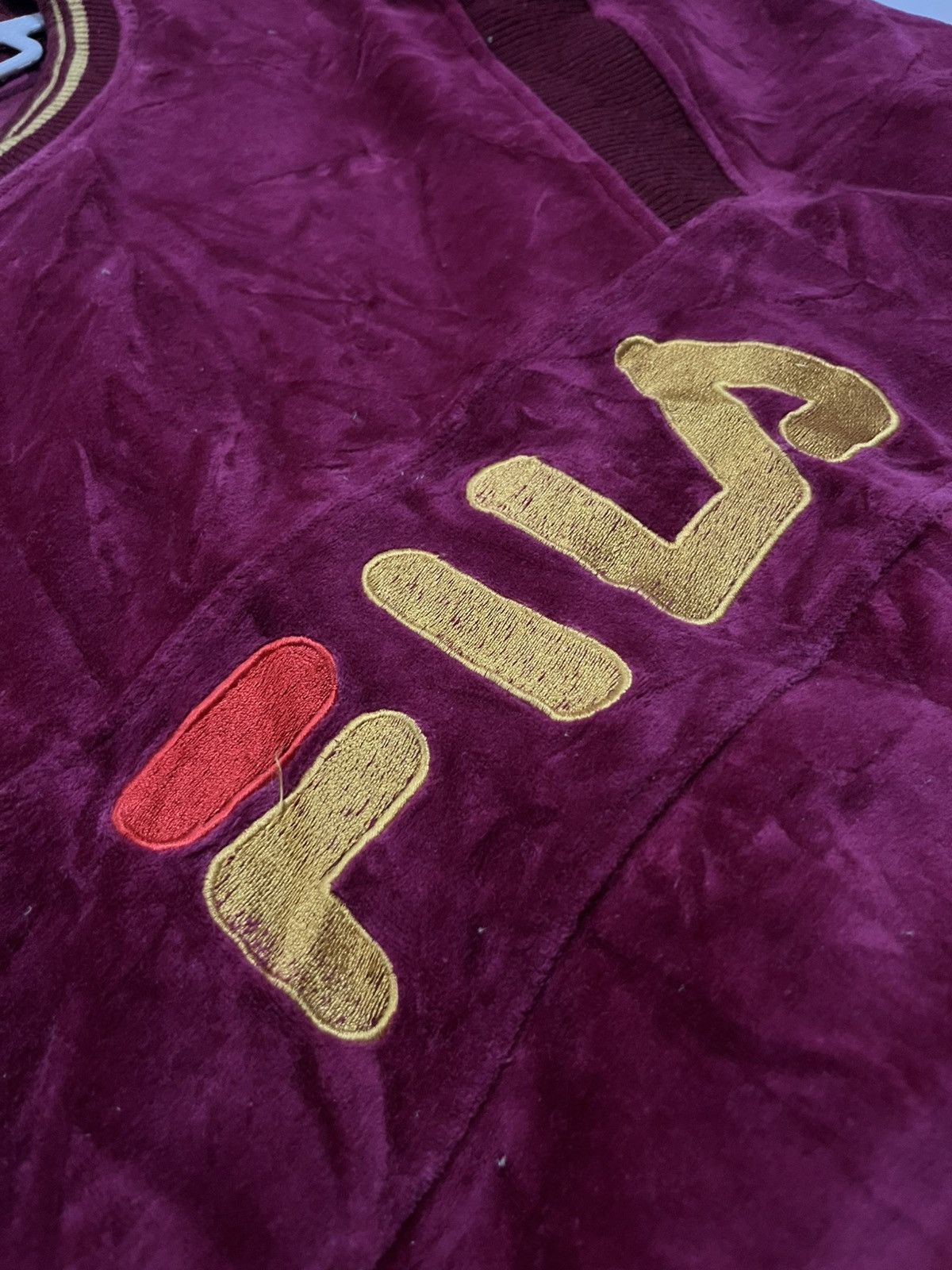 Fila Vintage 80s Fila Velour Sweatshirt Size US L / EU 52-54 / 3 - 3 Thumbnail