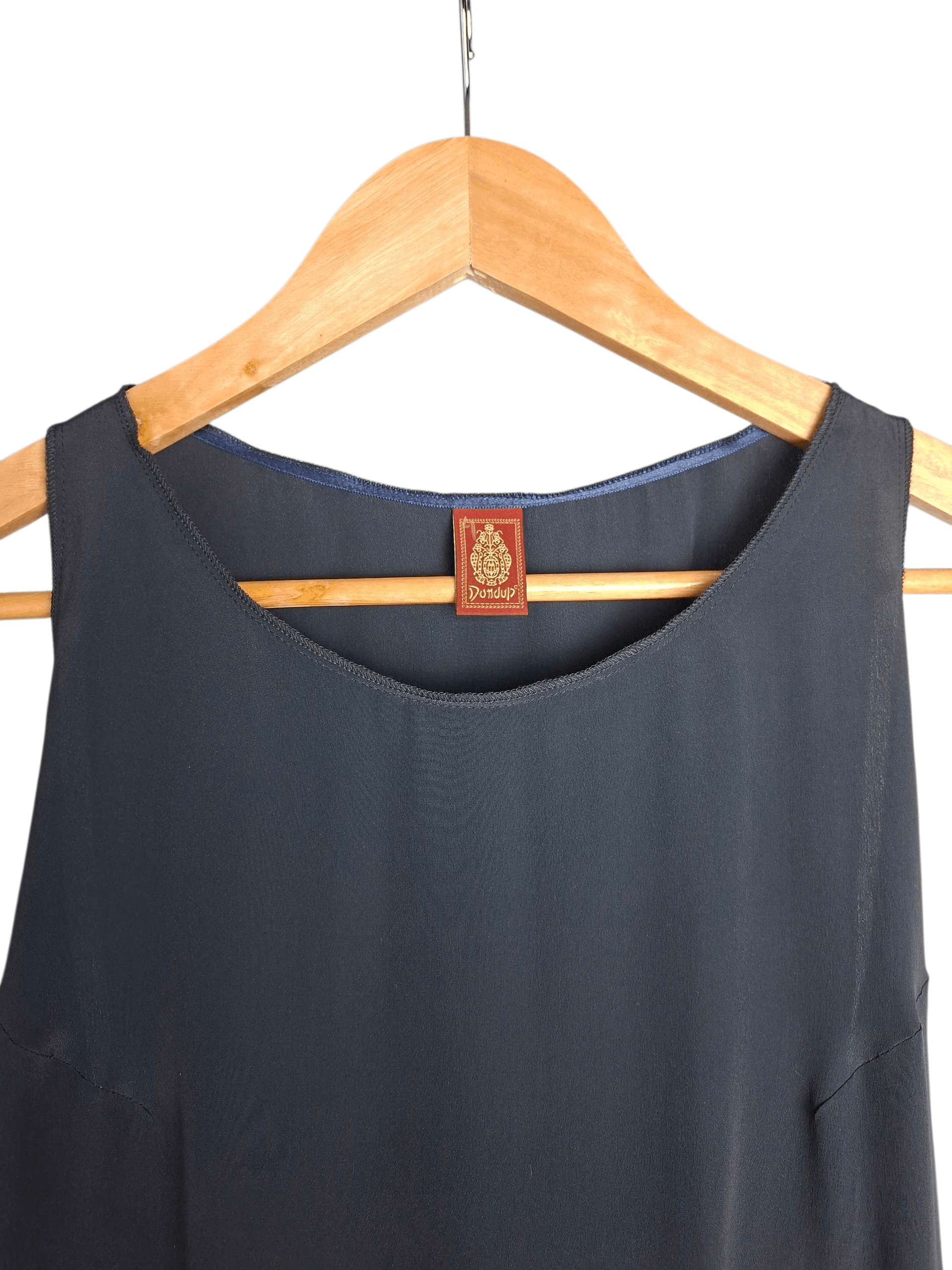 Dondup Dondup Italy Navy Silk Blend Tank Top | Minimalist Size S / US 4 / IT 40 - 3 Thumbnail