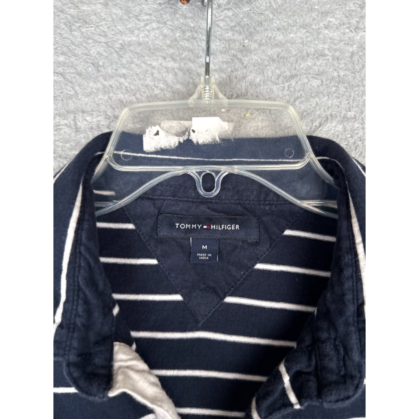 Tommy Hilfiger VINTAGE Tommy Hilfiger Polo Shirt Women Medium Blue White Stripe Cotton Short Sleeve Size M / US 6-8 / IT 42-44 - 7 Thumbnail