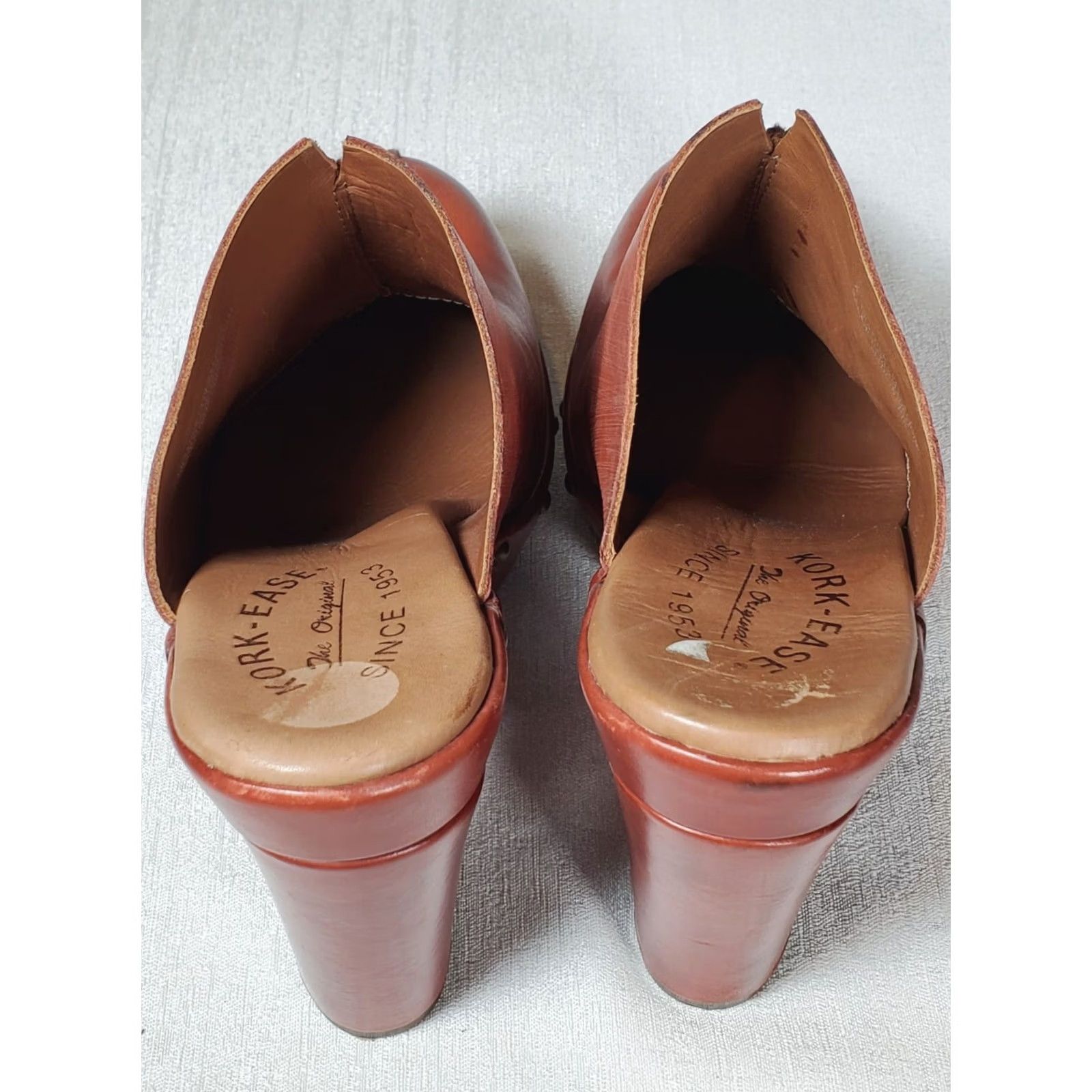 Vintage Kork-Ease Canyon Jacqueline Clogs Platform Leather Brown Size US 9 M Women's Size US 9 / IT 39 - 7 Thumbnail