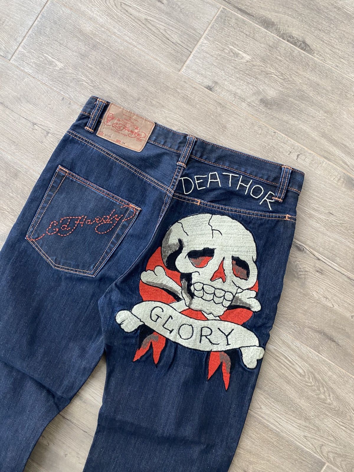Ed Hardy × Vintage 💀ED HARDY skull vintage jeans Size US 34 / EU 50 - 11 Thumbnail