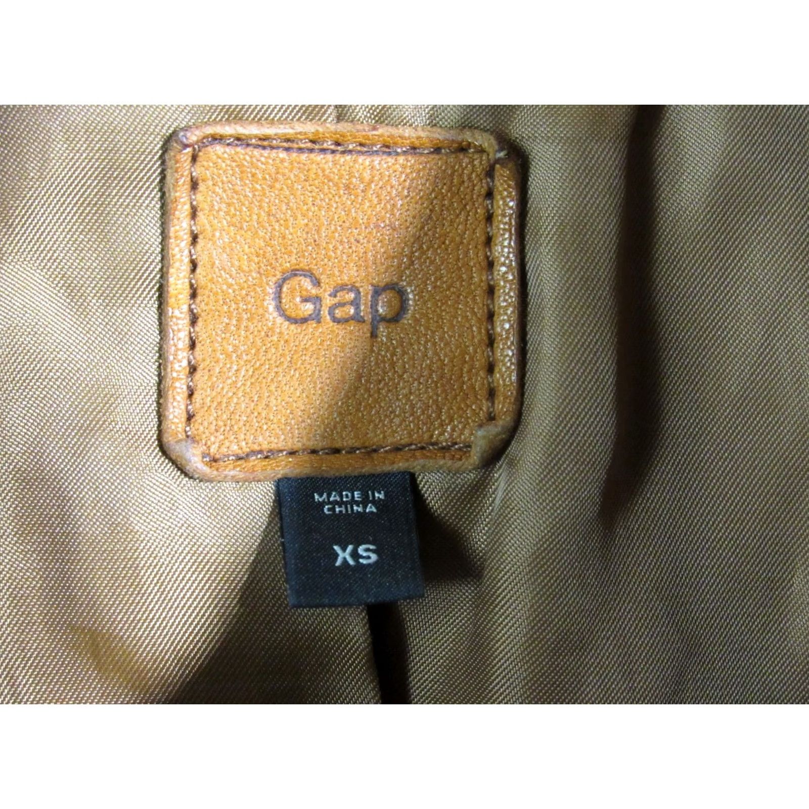 Gap VINTAGE GAP Distressed Leather Bomber Jacket Womens XS Cognac Brown XSmall Size XS / US 0-2 / IT 36-38 - 3 Thumbnail