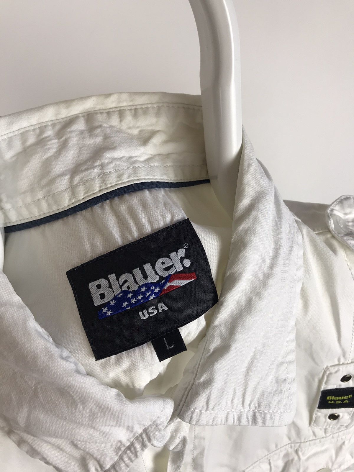 Vintage Vintage Blauer USA Military Style White Shirt Size US L / EU 52-54 / 3 - 3 Thumbnail