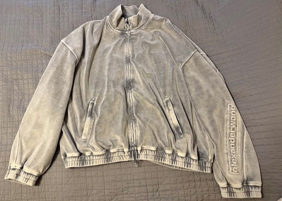 Alexander Wang Alexander Wang Embossed Logo Velour Track Jacket Size US XL / EU 56 / 4 - 1 Thumbnail