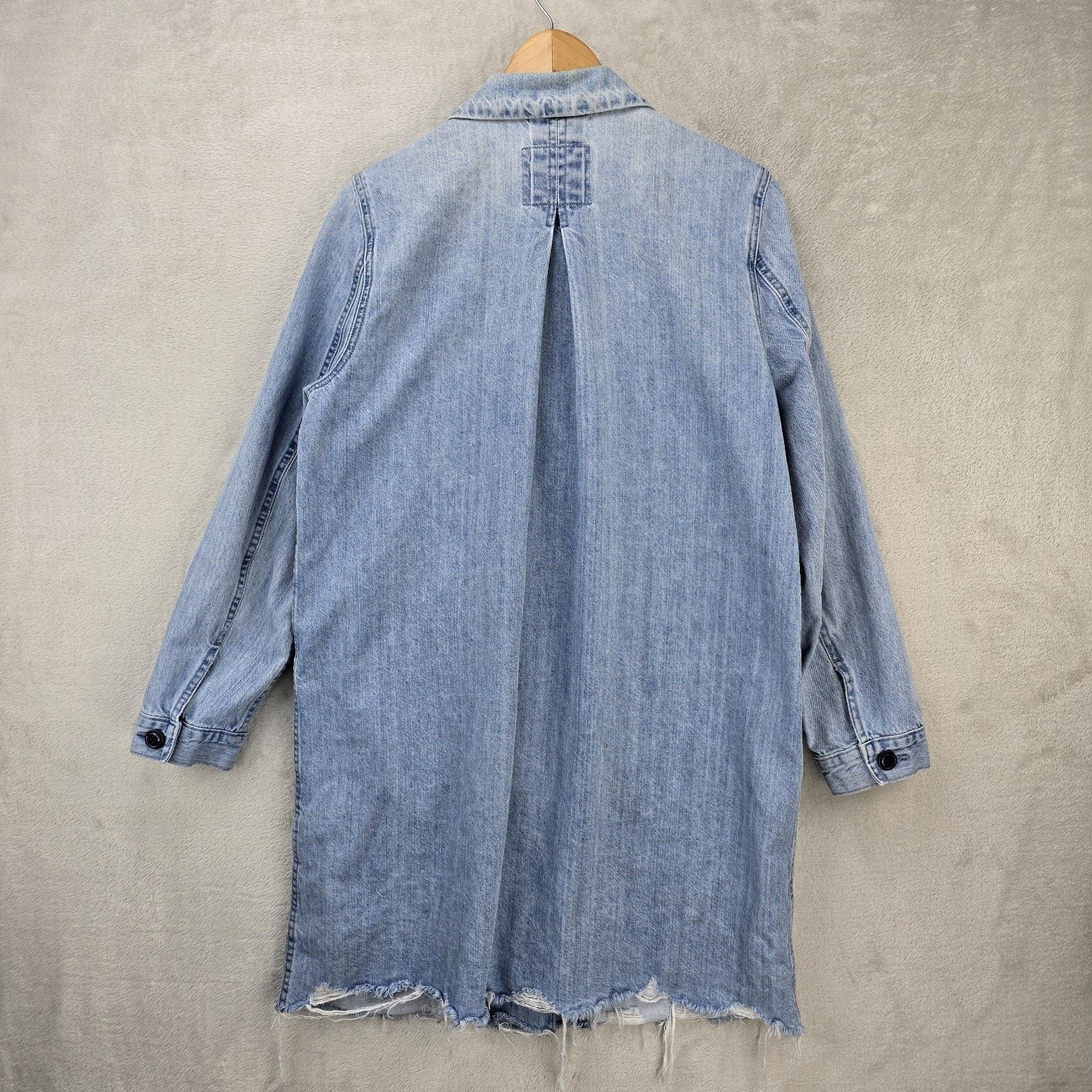 Levi's Levis Josette Duster Long Coat Medium Distressed Hem Western Size M / US 6-8 / IT 42-44 - 13 Thumbnail