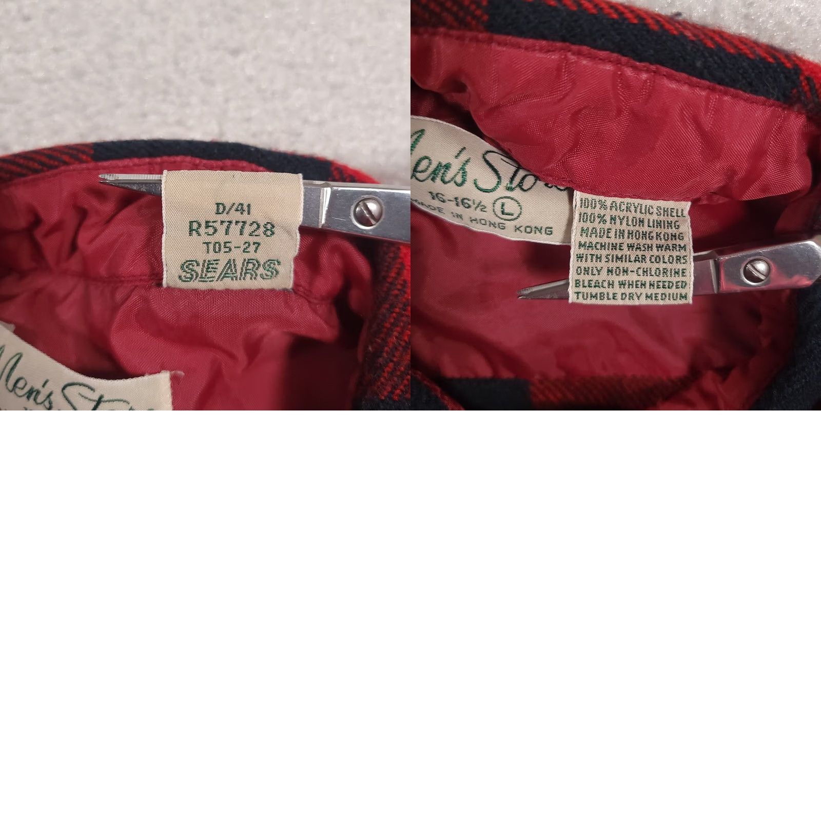Sears VINTAGE Sears Buffalo Plaid Flannel Shirt Red Black Mens L Size US L / EU 52-54 / 3 - 9 Thumbnail