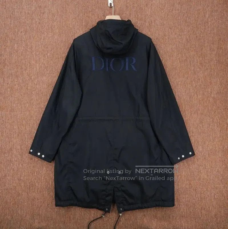 Dior Dior Black Nylon Logo Embroidered Long Coat . Size US L / EU 52-54 / 3 - 2 Thumbnail
