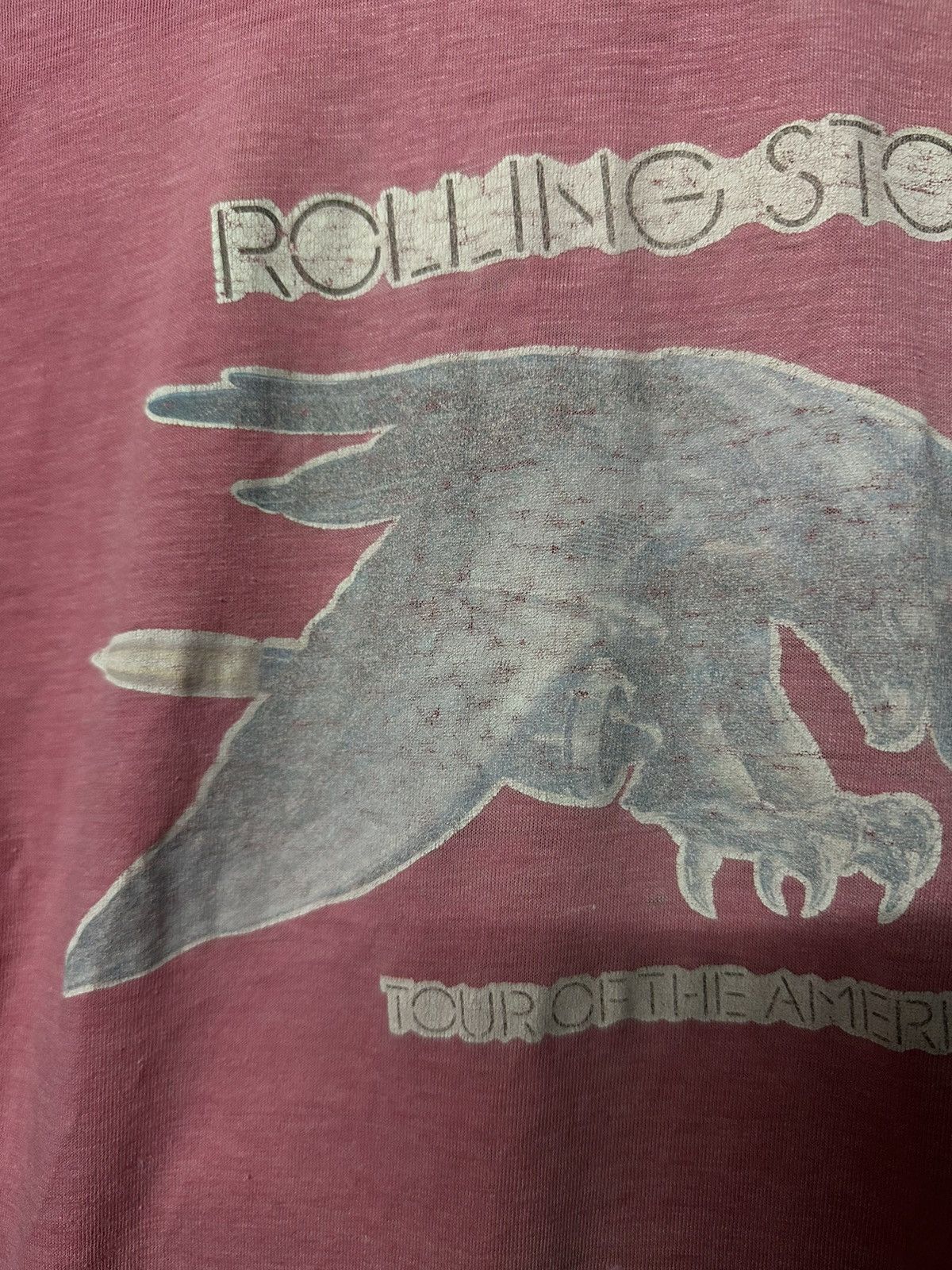 Band Tees × Vintage Vintage 70s Rolling Stones Tour Faded Tee Size US M / EU 48-50 / 2 - 6 Thumbnail