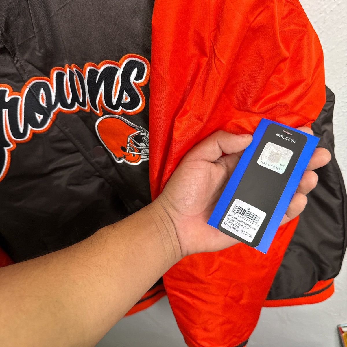 NFL Cleveland browns ultra game nfl bomber varsity jacket size M Size US M / EU 48-50 / 2 - 5 Thumbnail
