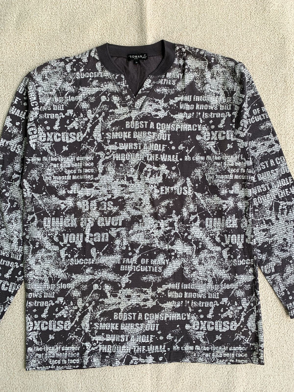 Japanese Brand Yeoman Poem Rock Longsleeve Tshirt Size US L / EU 52-54 / 3 - 3 Thumbnail