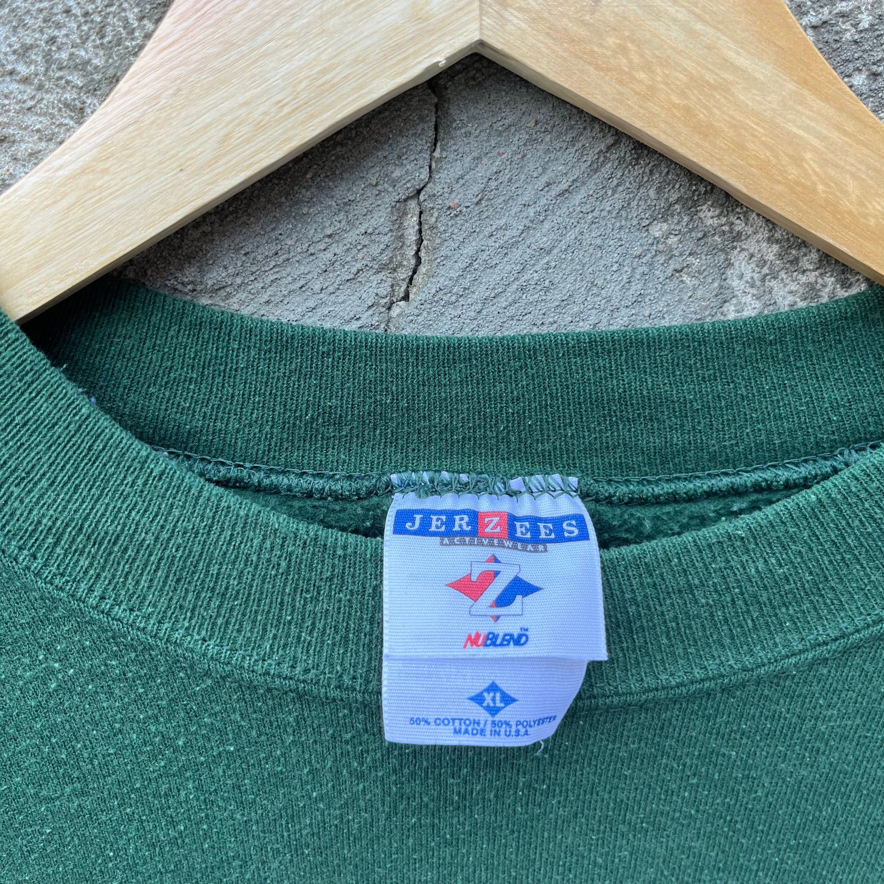 Vintage 90's Vintage Jerzees Olive Green Crewneck Size US L / EU 52-54 / 3 - 3 Thumbnail