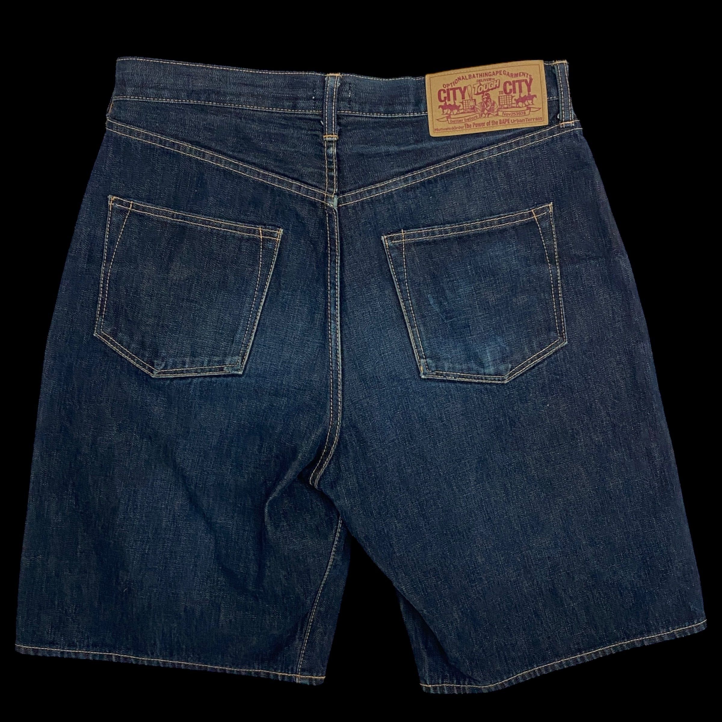 Bape BAPE 2006 Twinsta Denim Shorts (Size L) Size US 34 / EU 50 - 2 Thumbnail