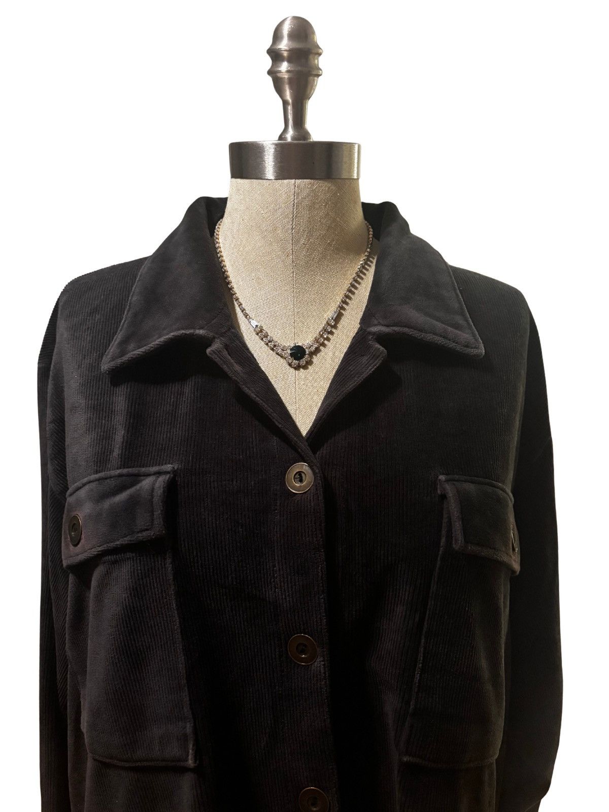 Other Women’s gray corduroy shirt.wt1221 Size XL / US 12-14 / IT 48-50 - 2 Thumbnail