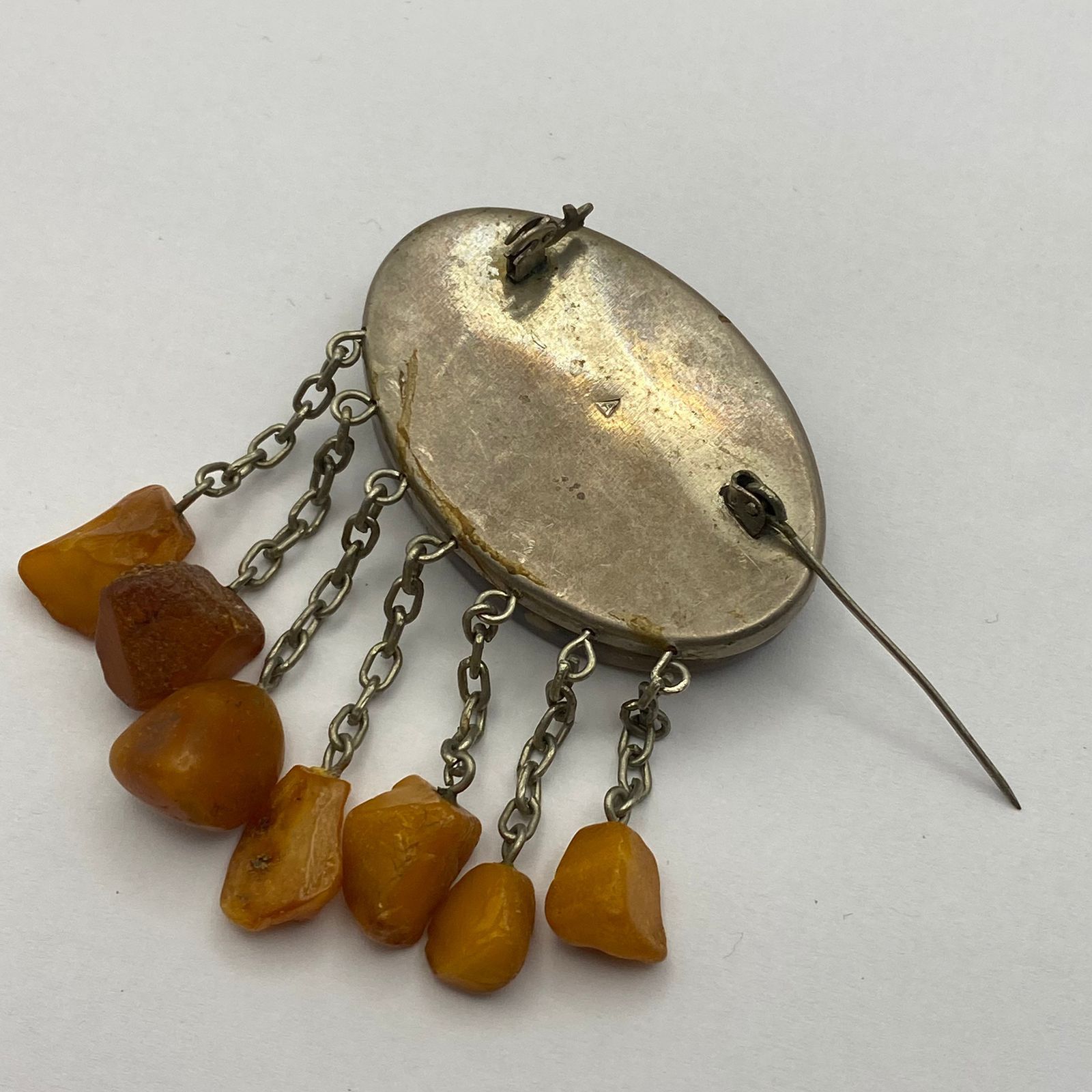 Vintage Vintage Soviet Baltic Amber Dangle Brooch USSR 21.8g Size ONE SIZE - 7 Thumbnail