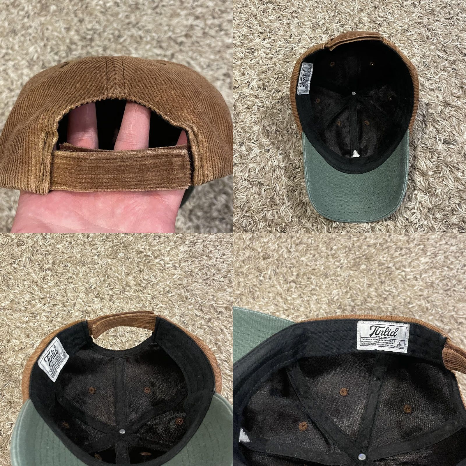 Logo 7 Tinlid Hat Brown Corduroy Tree Logo Strap Back One Size Outdoor Mens Baseball Cap Size ONE SIZE - 8 Thumbnail