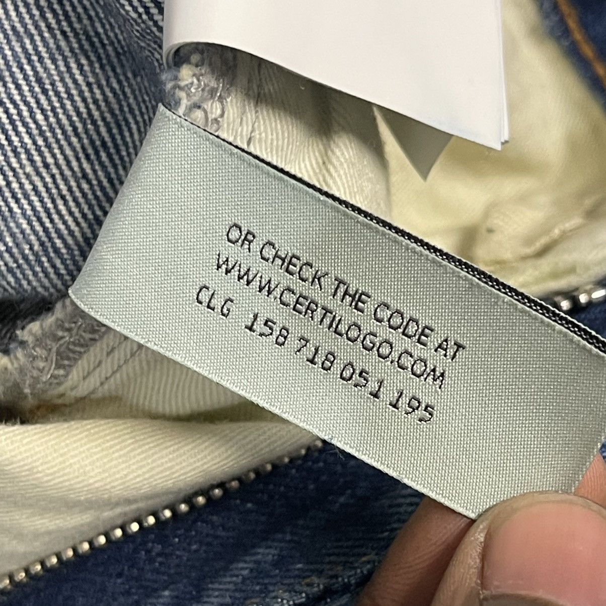 Off-White Off-White Diag Pocket Slim Jeans Medium Blue White Size US 29 - 14 Thumbnail