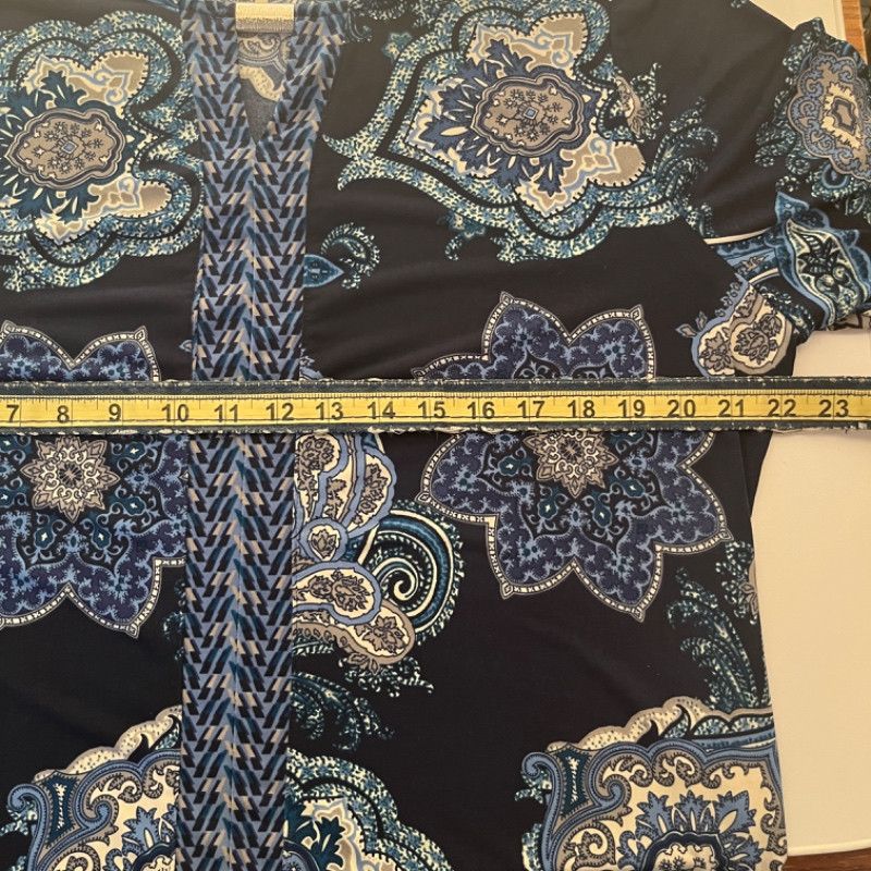 Designer Susan Graver Blue Paisley Tunic XL Size XXL / US 16-18 / IT 52-54 - 5 Thumbnail