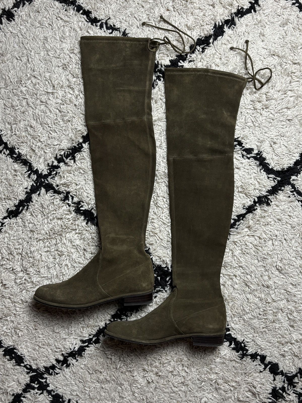 Stuart Weitzman Stuart Weitzman Lowland Suede Designer Dark Green Boots Size US 9 / IT 39 - 1 Thumbnail