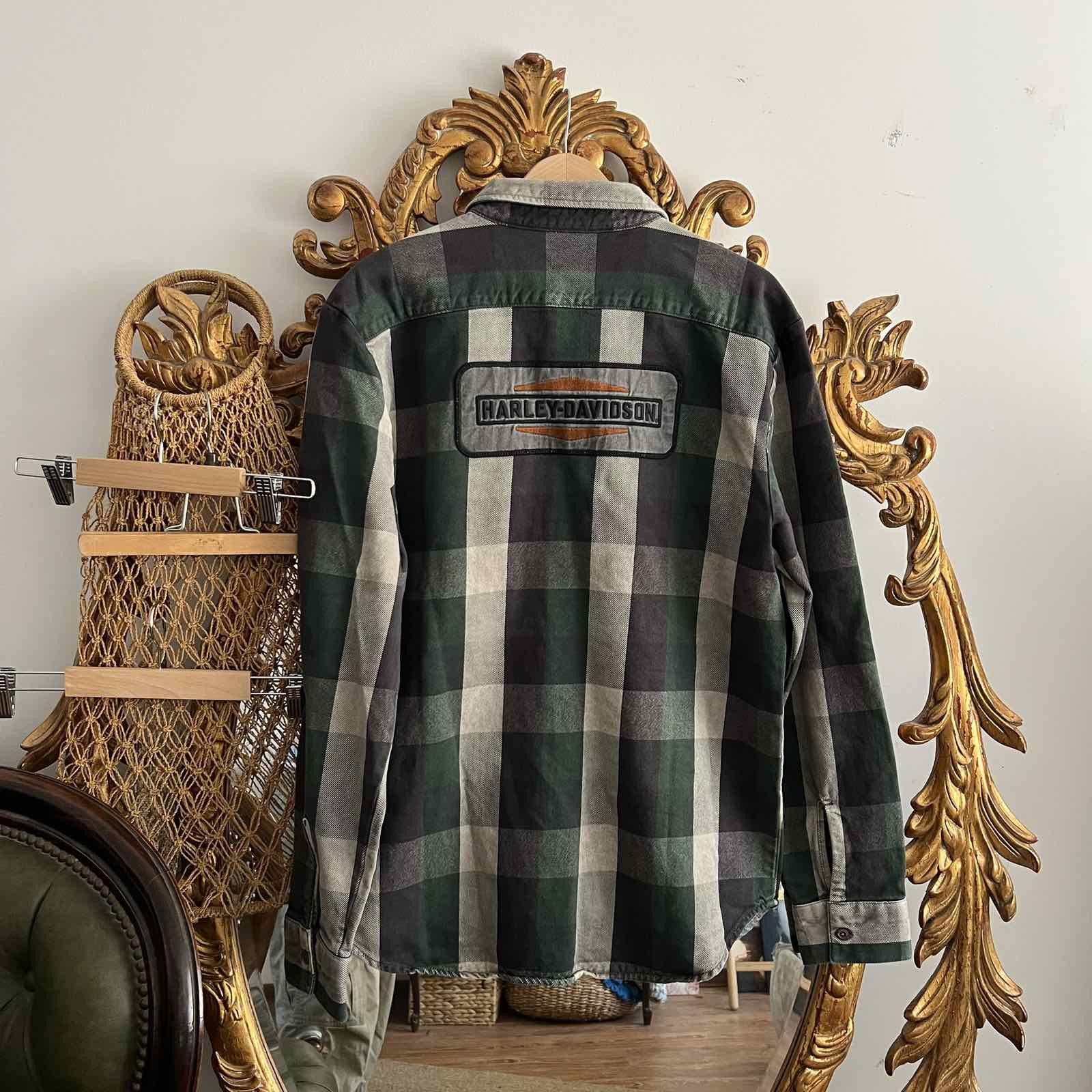 Harley Davidson × Vintage Vintage Harley Davidson Button Up Shirt Flannel Sz L-XL Size US XL / EU 56 / 4 - 2 Thumbnail