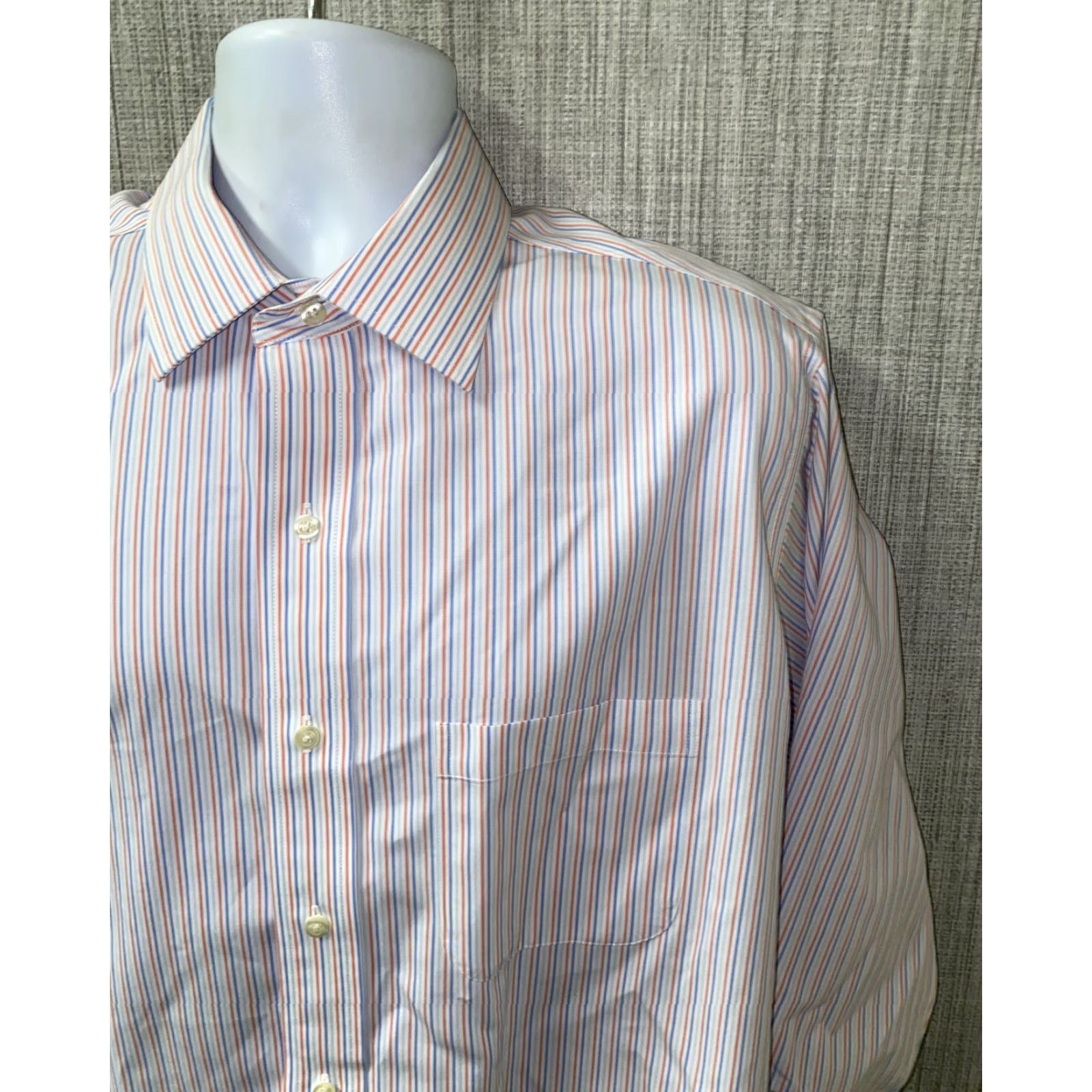Brooks Brothers Brooks Brothers Dress Shirt Mens Long Sleeve Striped Multicolor 16.5 Regular Non Iron Size 16.5 Size US XL / EU 56 / 4 - 2 Thumbnail