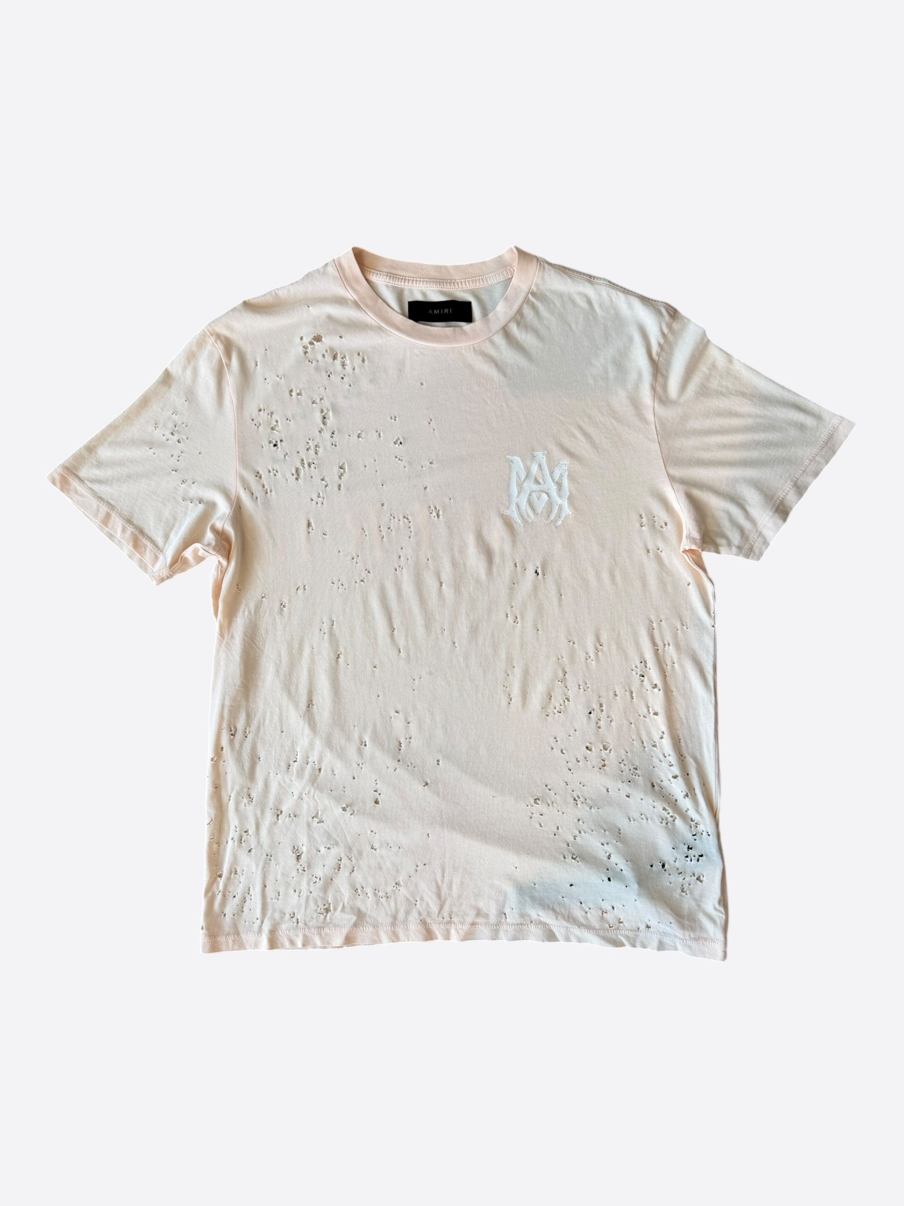 Amiri Amiri Pink & White MA Logo Shotgun T-Shirt Size US S / EU 44-46 / 1 - 1 Thumbnail