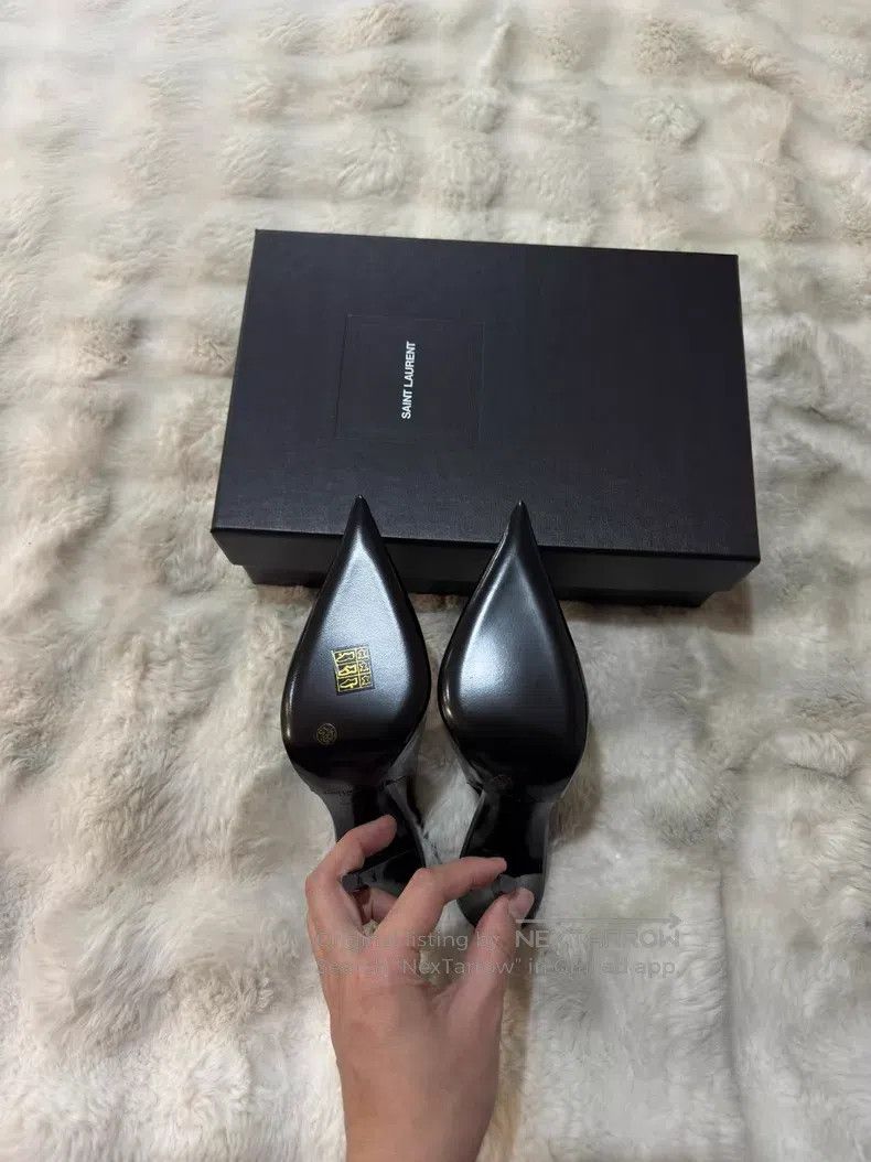 Saint Laurent Paris Saint Laurent Paris Crystal Rhinestone Patent Leather Poin Size US 7 / IT 37 - 7 Thumbnail