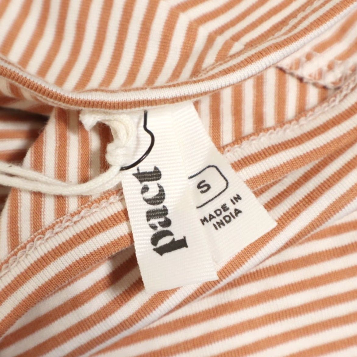Vintage Pact Dress Women's S A Line Organic Cotton Full Length Striped V-Neck Shirt Dress Size S / US 4 / IT 40 - 6 Thumbnail