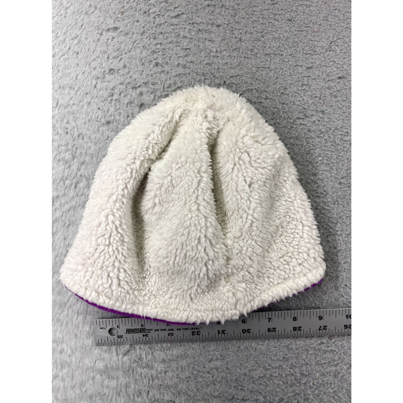 Vintage Beanie One Size Purple White Knit Lined Acrylic Polyester Snow Ski Womens Size ONE SIZE - 4 Thumbnail