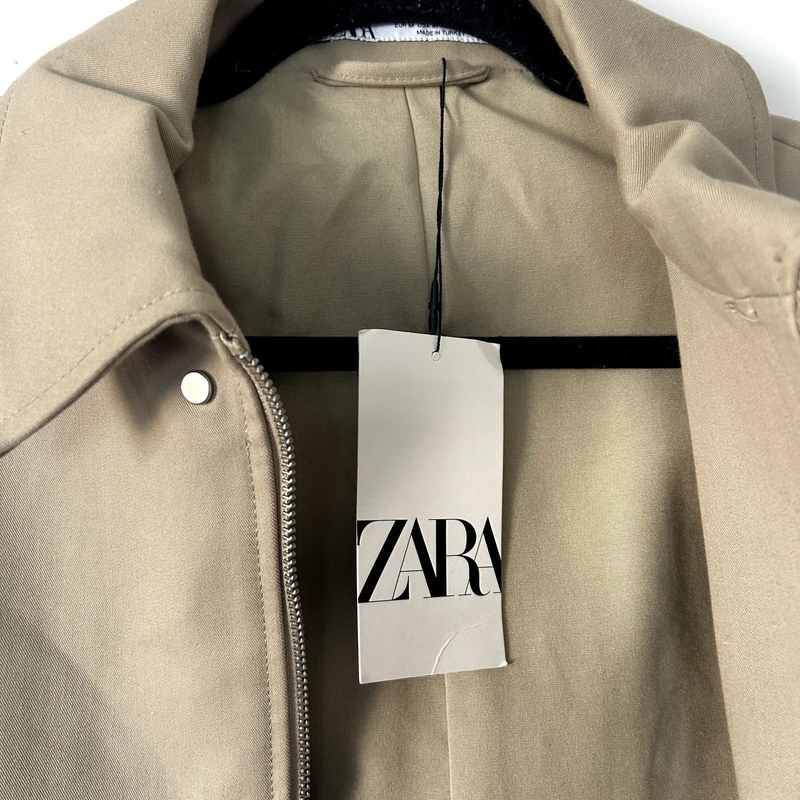 Zara NWT Men's ZARA heavy duty beige canvas Jacket Size US M / EU 48-50 / 2 - 3 Thumbnail