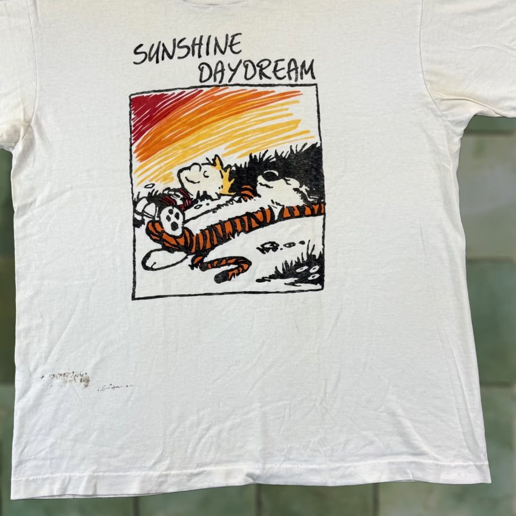 Vintage VINTAGE Grateful Dead Shirt Mens 2XL White Cotton Graphic Print 90s Calv in Hobbes Sunshine Daydream Band Mens Size US XXL / EU 58 / 5 - 1 Thumbnail