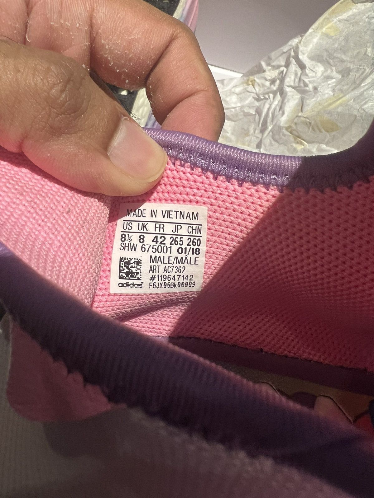 Adidas × Pharrell Adidas Human Race Pharrell Holi (Pink Glow) Size US 8.5 / EU 41-42 - 7 Thumbnail