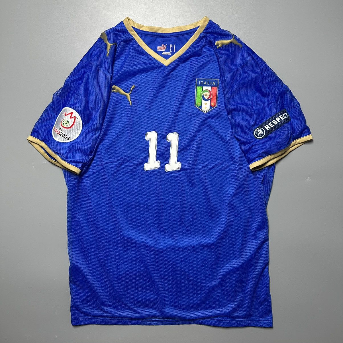 Puma ITALY PUMA 2008 EURO FOOTBALL HOME JERSEY #11 DI NATALE Size US M / EU 48-50 / 2 - 2 Thumbnail