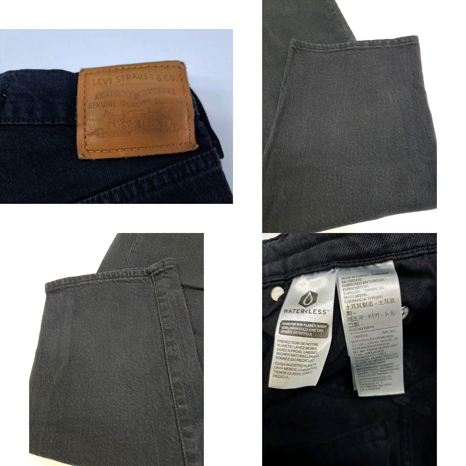 Levi's VINTAGE Levis Jeans Women Blk Ribcage Straight Ankle Premium Denim Button Fly 25 #7208 Size 42" / US 20 - 8 Thumbnail